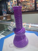 PURPLE 6 inch Glass Bong with Bowl  Purple Wrap Design