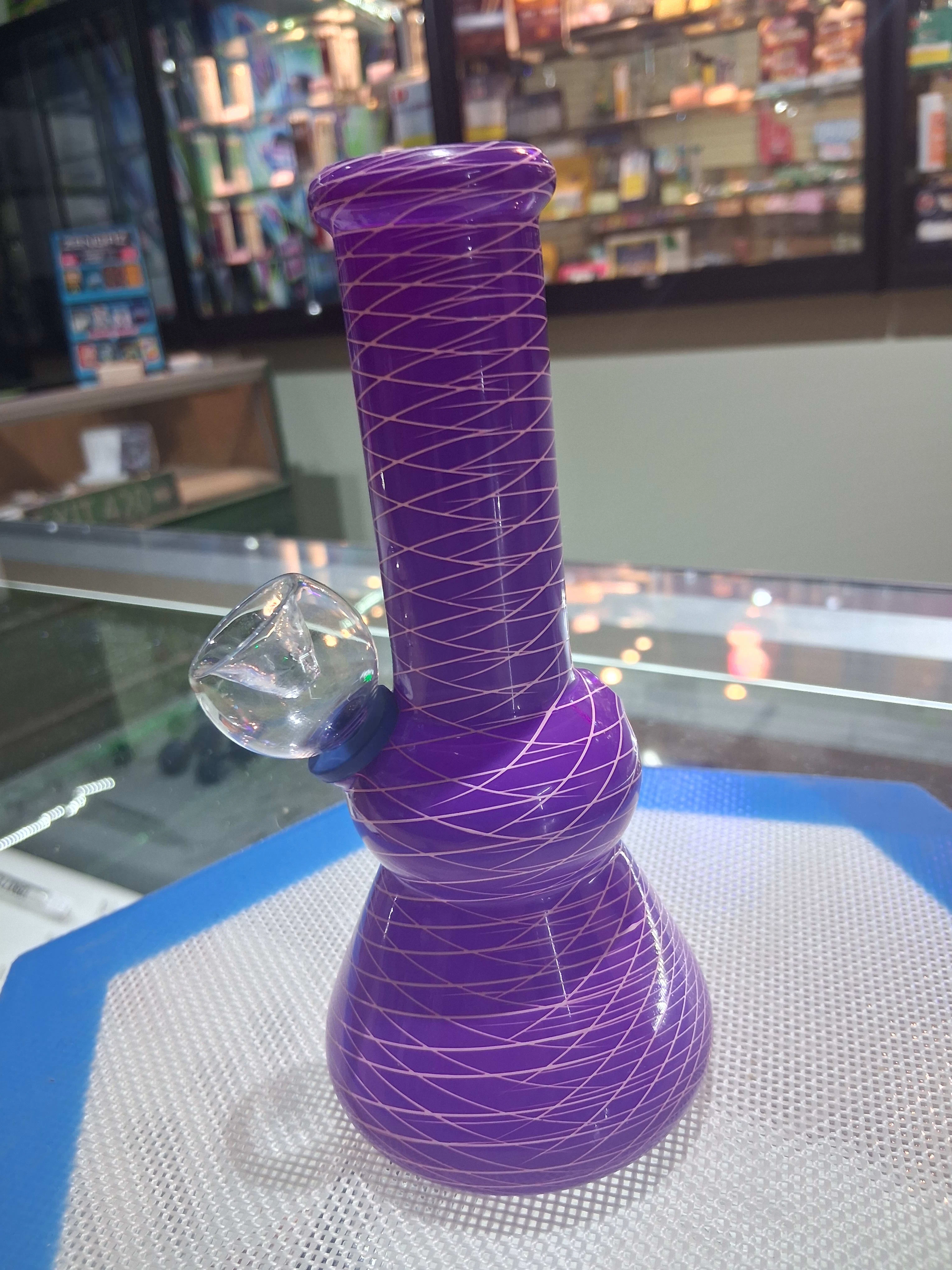 A27 Inc. - PURPLE 6 inch Glass Bong with Bowl  Purple Wrap Design Main Image