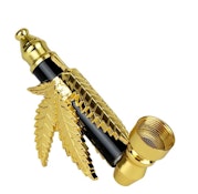 ACC - AFG - 3.5" Metal Hemp Leaf Hand Pipe