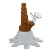 Silicone Rubber Ice Cream Cone Bong- White