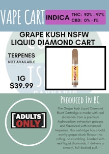 Adults Only - ADULTS ONLY - GRAPE KUSH NSFW LIQUID BLUNT DIAMOND CART