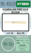 GREAT GARDENER FARMS - ROMULAN FIRE LIVE ROSIN INFUSED PR