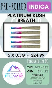 VALHALLA FLWR - VALHALLA FLWR - 5PK PLATINUM KUSH BREATH PRS