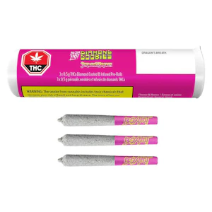 BoxHot - Diamond Doobies Dragon's Breath 3 x 0.5g Diamond Coated Infused Pre-Rolls