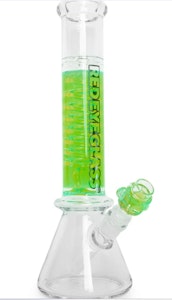 West Coast Gifts - Red Eye Glass 14" Tall Green Liquid Chiller Coil Beaker Base Water Pipe