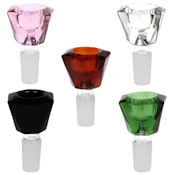 Faceted Herb Bowl Slides 14mm Male Colors Vary