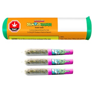 Rizzlers - Diamond Handz - Peachy Queen Diamond Infused Pre-Rolls | 3x0.45g