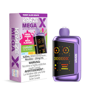 Accessories - Kraze Mega X Tangy Aloe Grape 48k Disposable vape