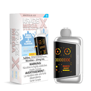 Accessories - Kraze Mega X White G.B Ice 48k Disposable vape