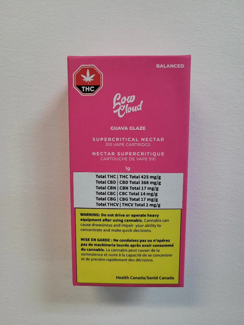 National Cannabis Distribution - Low Cloud Guava Glaze 1g Vape Cart Main Image