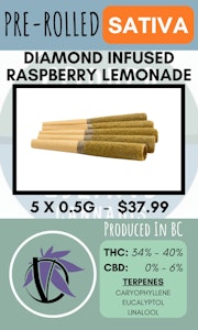 Virtue Cannabis - VIRTUE - 5PK RASPBERRY LEMONADE DIAMOND INFUSED PRS