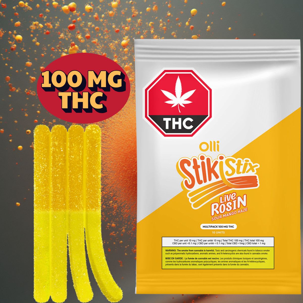 Olli Stix - Live Rosin Mango Haze Soft Chews - Multipack of 10