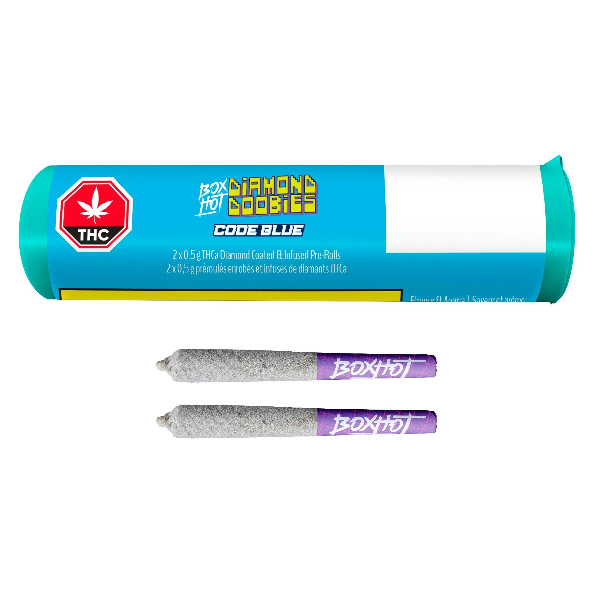 Boxhot - Diamond Doobies Code Blue 2 x 0.5g Infused Pre-Rolls Main Image