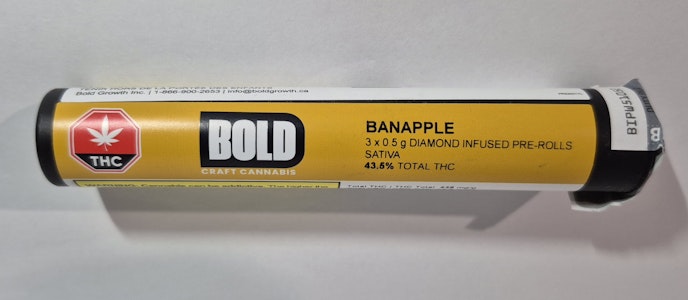 Bold Growth Inc. - Bold Craft Banapple Diamond Infused 3x0.5 Pre Rolls