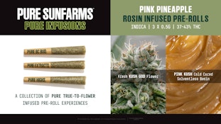 Pure Sunfarms Pink Pineapple 3 x 0.5g Rosin Infused Pre-Rolls