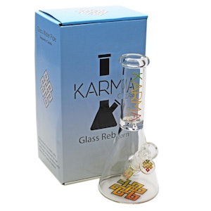Accessories - Karma Glass 9" Beaker Bong - Rasta Logo