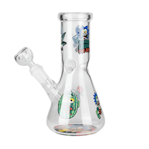ONE - 8" R&M Cartoon Beaker Glass Bong | 14mm Bowl Joint