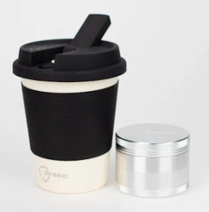 Smoking Cat - O OPSEC - Mug Stealth Bubbler Bundle w/ Grinder and Extra Ceramic Bowl