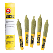 Super Toast Cantaloopy Toasters 5 x 0.5g Kief Coated and Distillate Infused Pre-Rolls