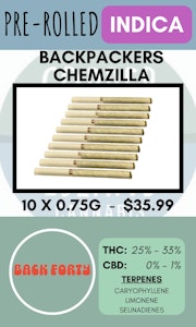 Back Forty - BACK FORTY - 10PK BACKPACKERS CHEMZILLA PRS LTO