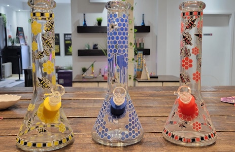 Nice Glass - 12" 7mm Honeycomb Glass Bong