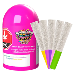 Nugz - Flavour Bomb Fruit Blast Taster Pack 5 x 0.5g Diamond Infused Pre-Rolls by Nugz