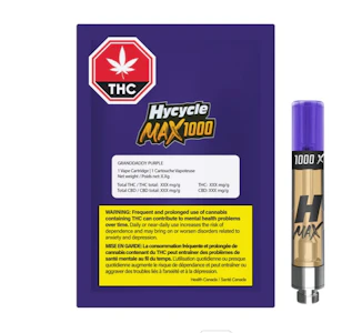 Hycycle MAX 1000 - GRANDADDY PURPLE CARTRIDGE - 1.1G