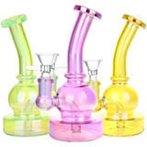 Humble & Fume - Mini Epiphany Electroplated Glass Water Pipe - 6.5" / 14mm F