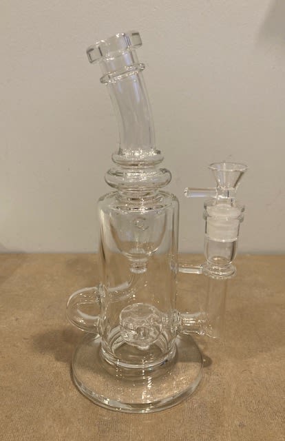 10 Inch Glass Recycler Bong - Clear