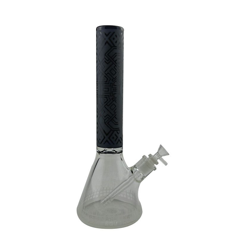 Sandblasted 14 Inch Beaker Bong - Deep Blue