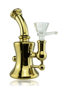 Piranha - 6" Hourglass Dab Rig Electroplated Gold