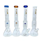 16" Beaker Bong with Nuclear Perc and colored Mouthpiece