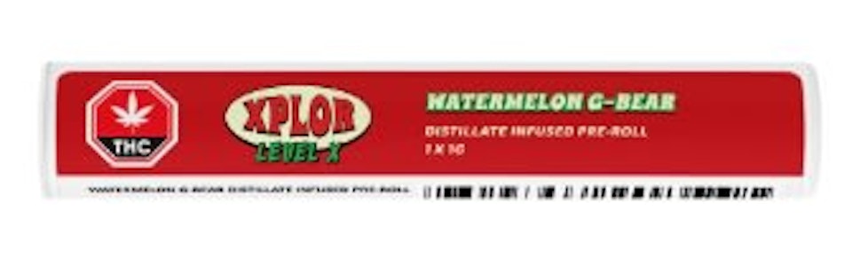XPLOR Level X - Watermelon G-Bear 1 x 1 Distillate Infused Pre-Roll