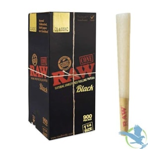 Maple Craft - ACC - RAW Black - 11/4 Size Pre-Rolled Cones Singles