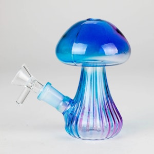 One Wholesale - Shroom Bloom Iridescent Glass Bong - 4.5" - Blue