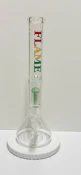 17.5" LIGHT GREEN FLAME CLEAR BEAKER BONG