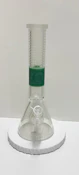 14" CLEAR & GREEN BONG