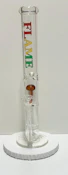 17.5" RED FLAME CLEAR BEAKER BONG