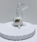 5" SPLAT WHITE & CLEAR BONG