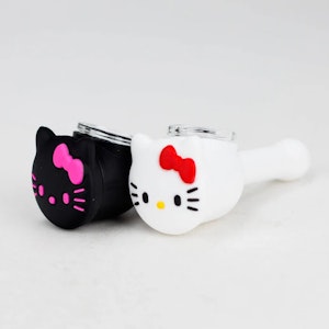 Lit Silicone - 4" Silicone & Glass Kitty Pipe