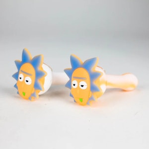 Lit Silicone - 4.5" Cartoon Silicone Hand Pipe with Glass Bowl