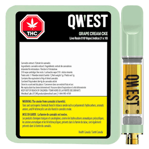 Qwest - Grape Cream CKE Live Resin 1g Vape Cartridge by Qwest