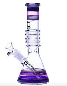 Smoke Arsenal - 10" OG Original Rainbow Ring Beaker Bong | Transparent Black/Purple