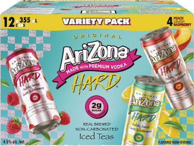 Arizona - 12C ARIZONA HARD 2G SUGAR VARIETY PACK 12X355ML