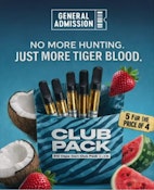 Multipack of 5 Tiger Blood Club Pack 5 x 0.95g Vape Cartridge by General Admission