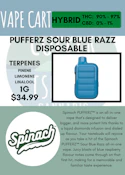 SPINACH - PUFFERZ SOUR BLUE RAZZ DISPO