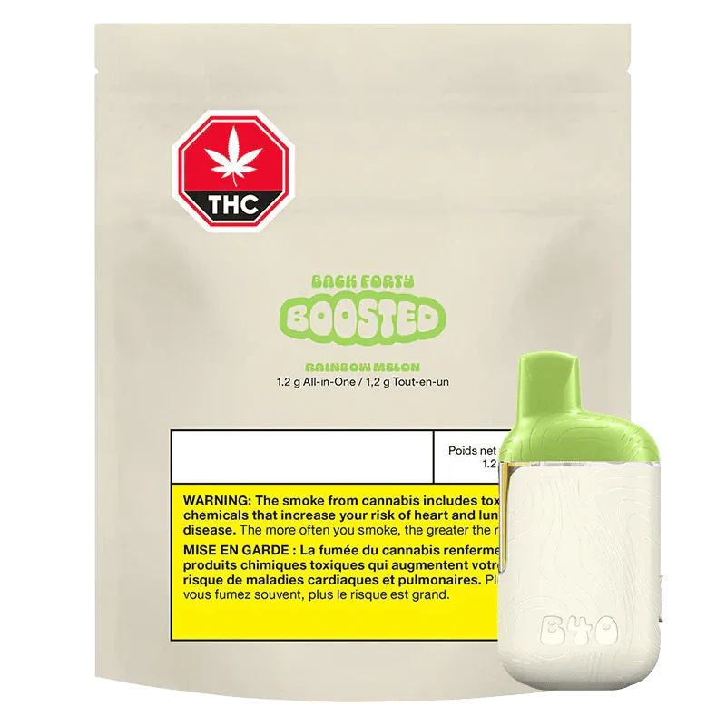 Back Forty - Rainbow Melon BOOSTED 1.2g Disposable Vape Main Image