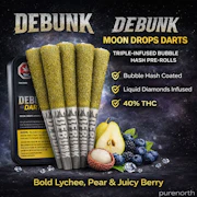 Moon Drops(Purple Urkel x Do-Si-Dos) Triple-Infused Bubble Hash 5x0.5g Pre Rolls