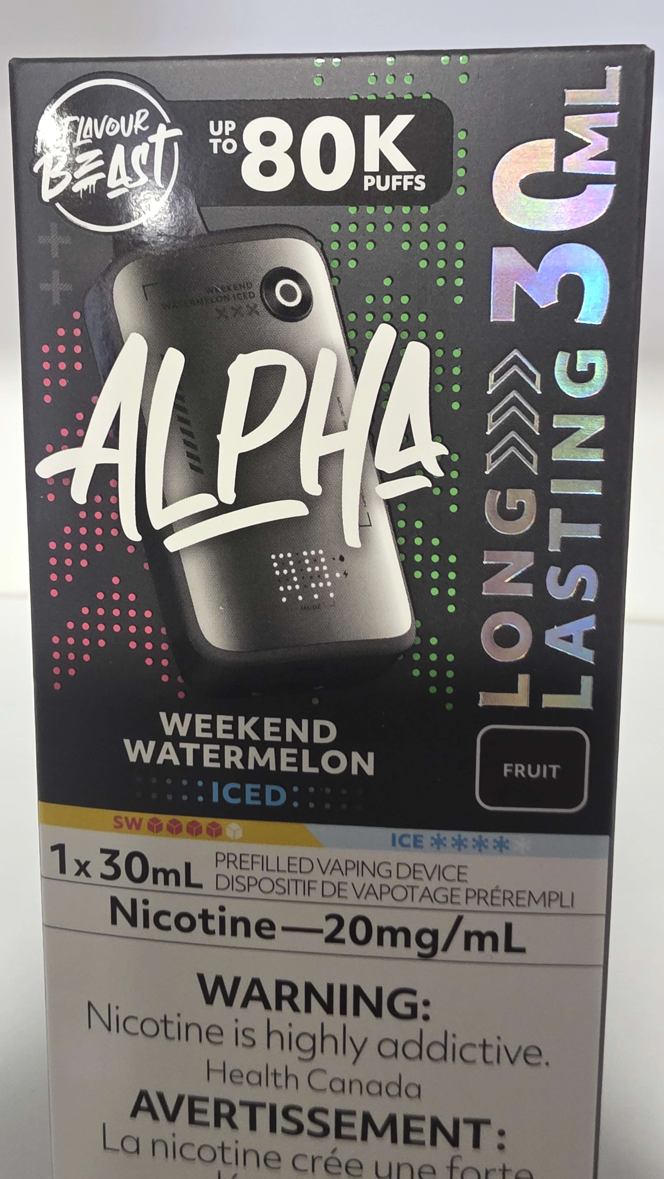 Accessories - Flavour Beast Alpha Weekend Watermelon Iced 80K Puffs Disposable Vape Main Image
