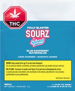 SOURZ by Spinach - 10MG FULLY BLASTED BLUE RASPBERRY WATERMELON
